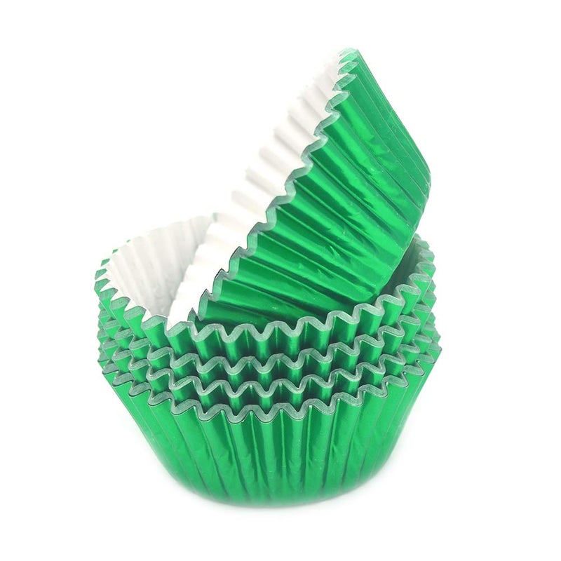 Mombake Standard Green Foil Cupcake Liners Muffin Baking Cups for Party and More, 100-Count - Image 3